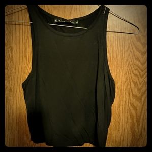 Women's black crop tank